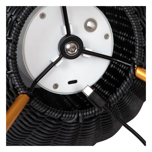 Lucide COLIN IP44 - wiederaufladbare Stehlampe Innen/Außen - Akku/Batterie - LED 3 StepDim - 1x3W 3000K - IP44 - Schwarz - detail 2